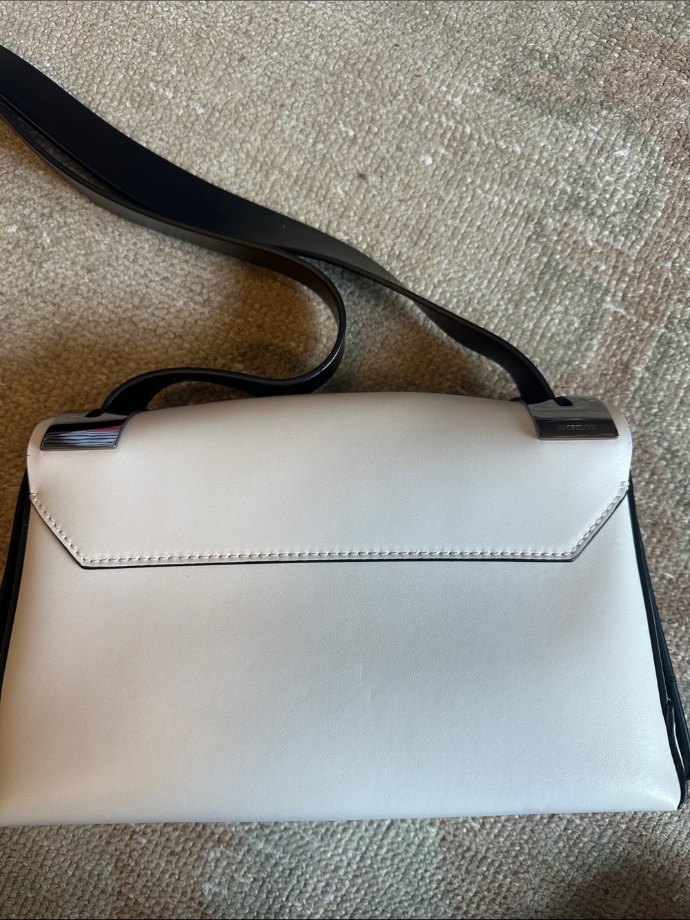 Sportmax White Crossbody Bag with Black Strap - Picture 8 of 9